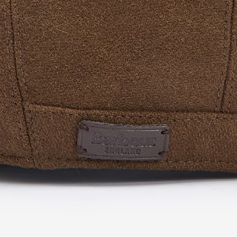 Barbour Brown Wool Driver Cap - Men's Accessory - Picture 5 of 6